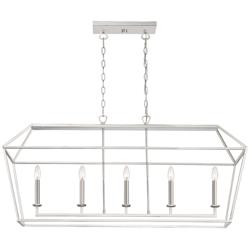 Aviary 42&quot; Wide Polished Nickel Kitchen Island Light Pendant
