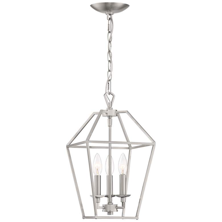 Image 2 Aviary 9 1/2 inch Wide Brushed Nickel 3-Light Foyer Mini Pendant