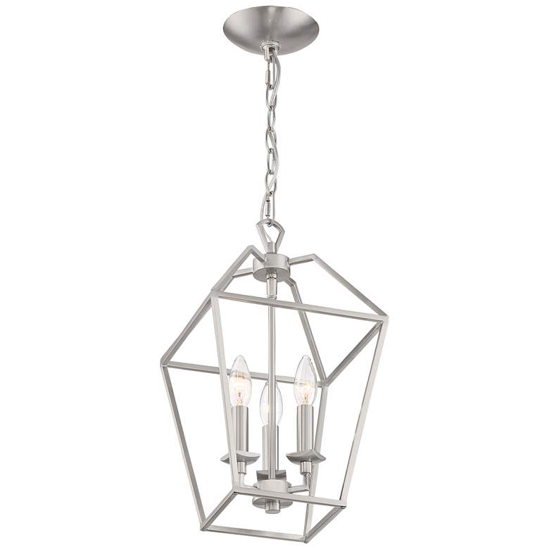 Image 3 Aviary 9 1/2 inch Wide Brushed Nickel 3-Light Foyer Mini Pendant more views