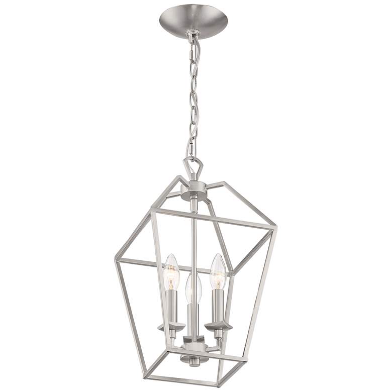 Image 3 Aviary 9 1/2" Wide Brushed Nickel 3-Light Foyer Mini Pendant more views