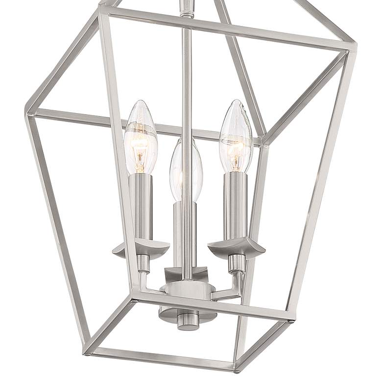 Aviary 9 1/2&quot; Wide Brushed Nickel 3-Light Foyer Mini Pendant more views
