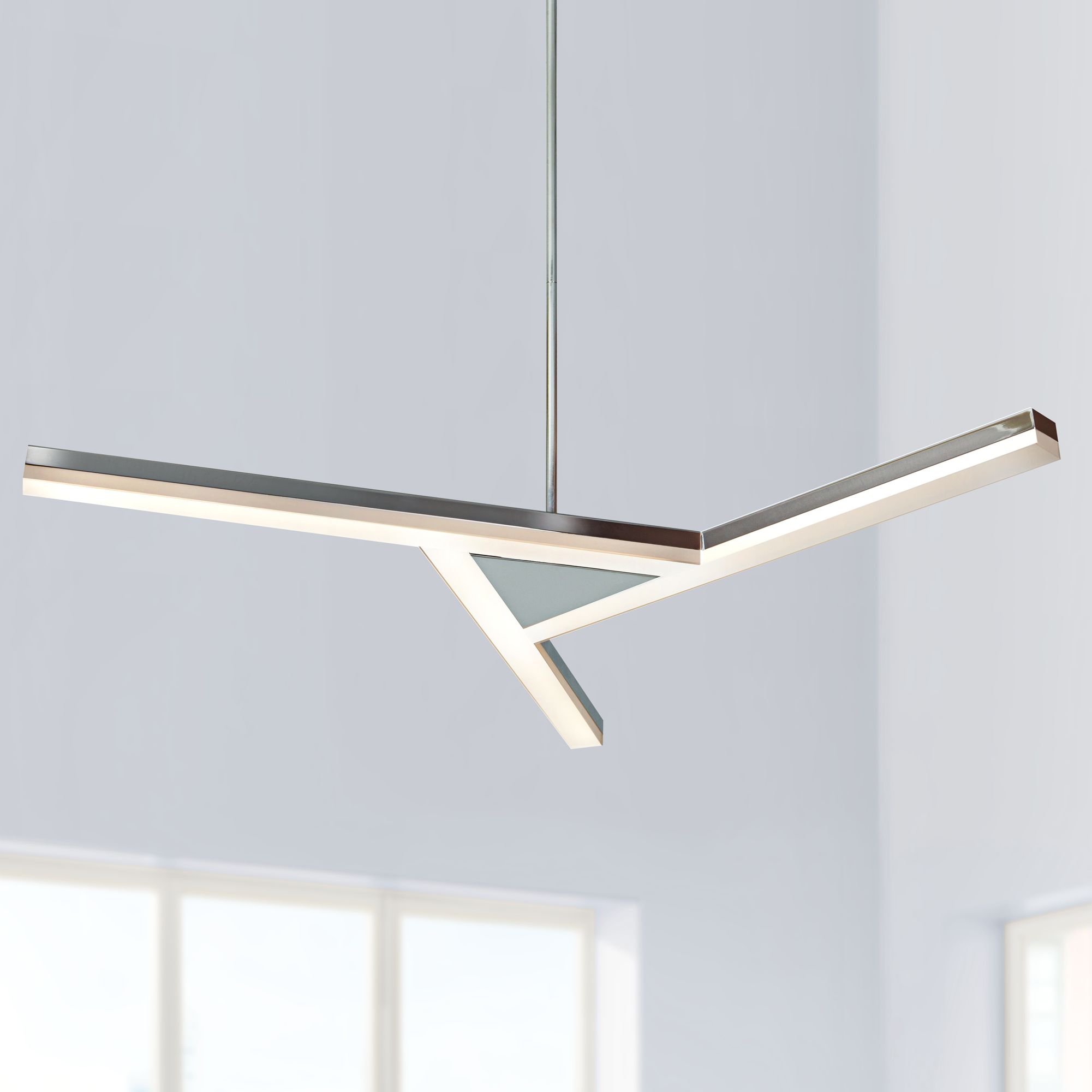 chrome geometric pendant light