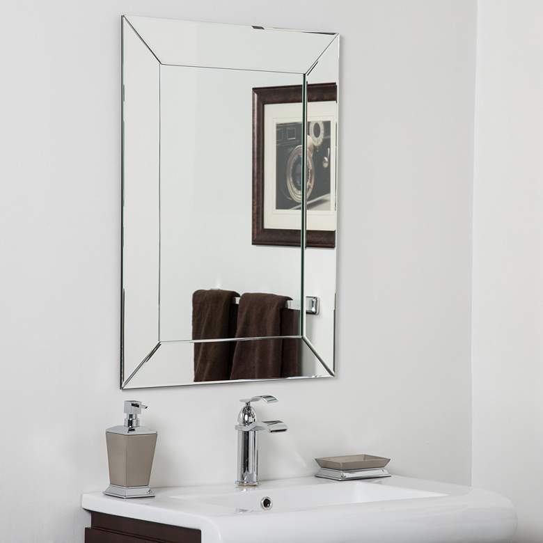 Image 1 Avie 23 1/2 inch x 31 1/2 inch Rectangular Bathroom Wall Mirror