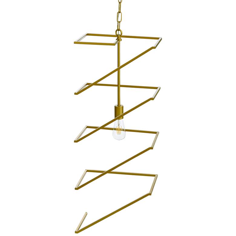 Image 1 Avila 16" Wide Painted Gold Spiral Pendant