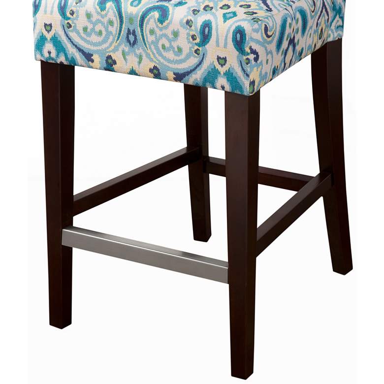 Image 4 Avila 25 inch Blue Fabric and Espresso Wood Counter Stool more views
