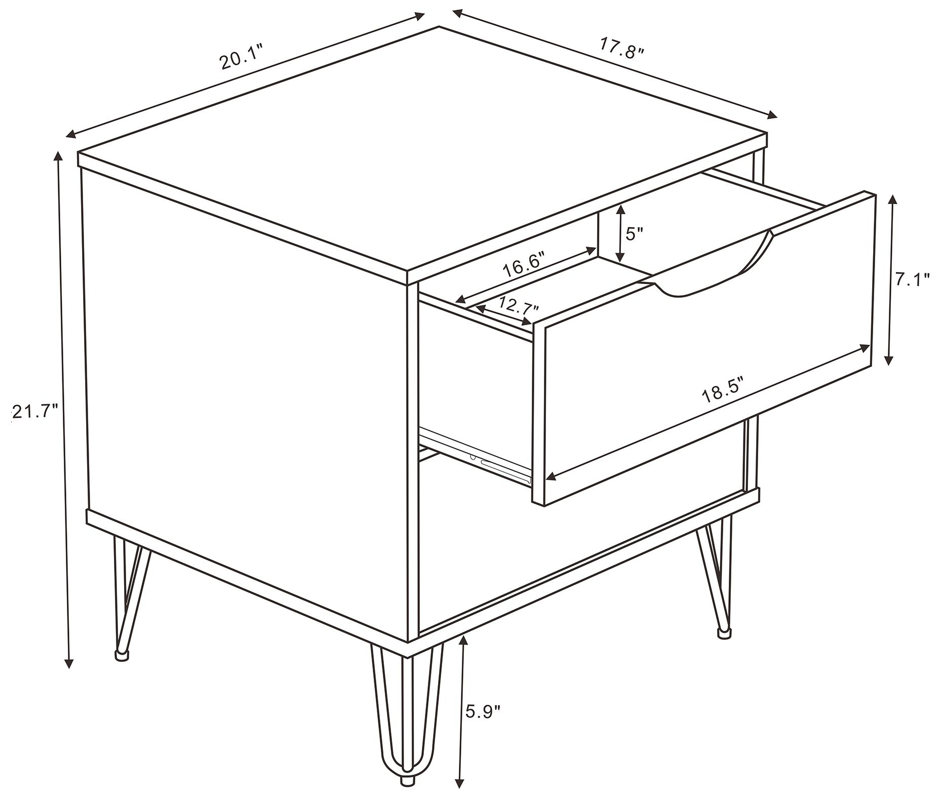 Image 5 Avira Mid-Century Modern 2-Piece Dresser and Nightstand in White more views