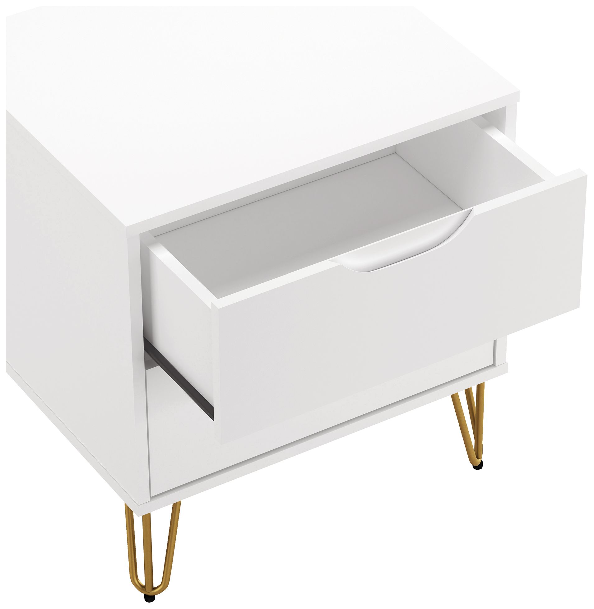 Avira Mid-Century Modern 2-Piece Dresser and Nightstand in White