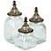 Aviston Fluted Glass and Rustic Gold 3-Piece Canister Set