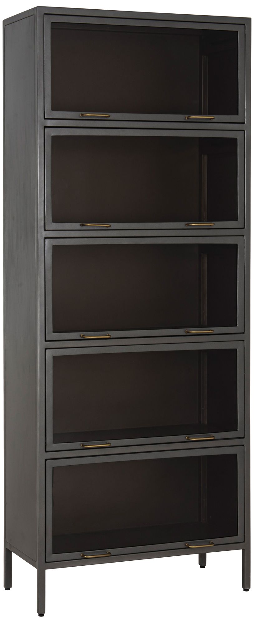 Aviva 32" Wide 5-Shelf Gunmetal Barrister Cabinet