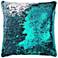 Aviva Stanoff Turquoise and Silver 18" Square Mermaid Pillow