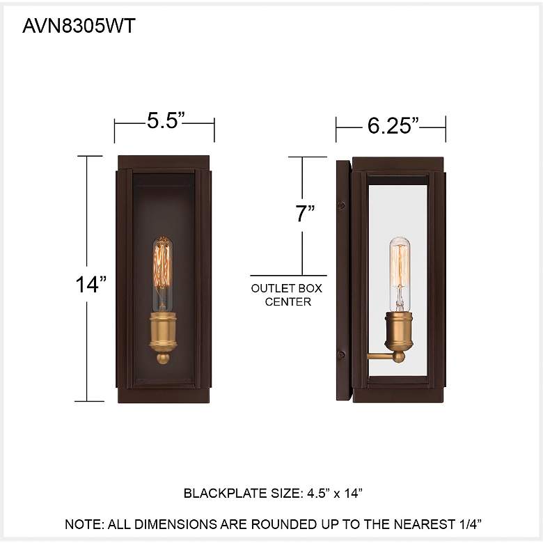 Image 6 Avon 1-Light Western Bronze Outdoor Wall Lantern more views