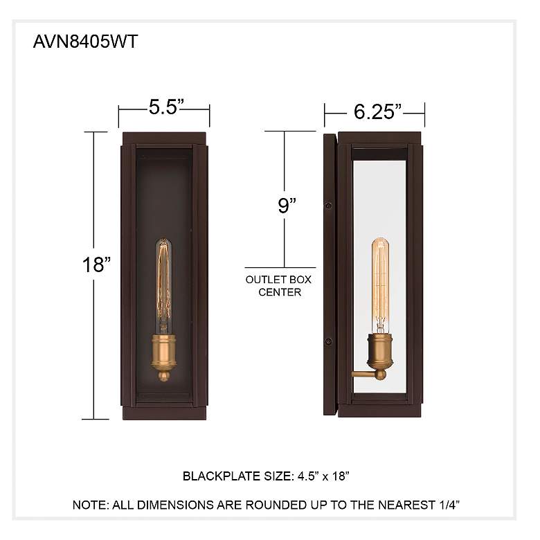 Image 6 Avon 1-Light Western Bronze Outdoor Wall Lantern more views