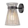 4_Avon 10 3/4"H Matte Black Bleached Raphia Rope Wall Sconce more views