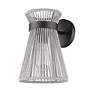 5_Avon 10 3/4"H Matte Black Bleached Raphia Rope Wall Sconce more views