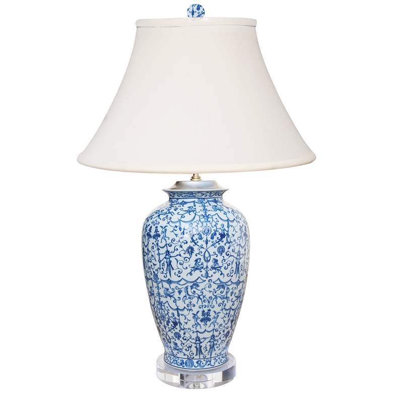 Image 2 Avon 29" High Traditional Blue and White Porcelain Vase Table Lamp