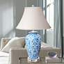 1_Avon 29" High Traditional Blue and White Porcelain Vase Table Lamp