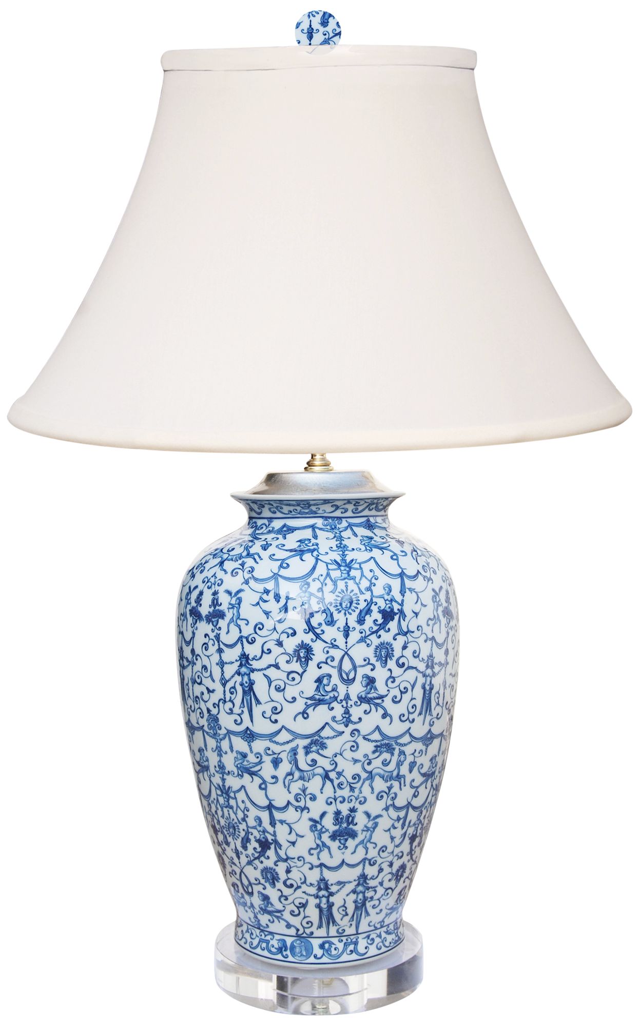 blue urn table lamp