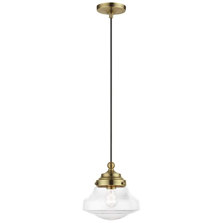 Image 1 Avondale 1 Light Antique Brass Mini Pendant