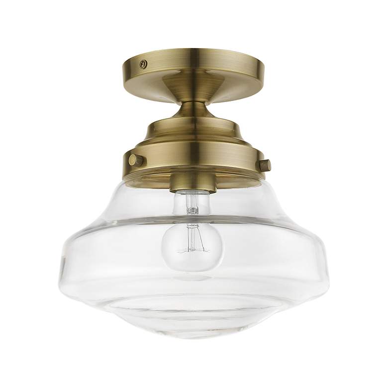 Image 3 Avondale 1 Light Antique Brass Semi-Flush more views