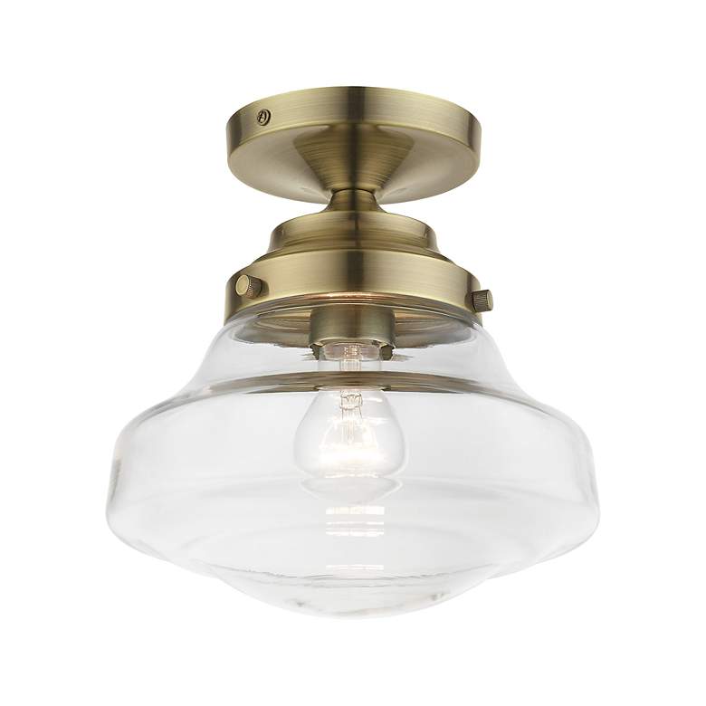 Image 4 Avondale 1 Light Antique Brass Semi-Flush more views