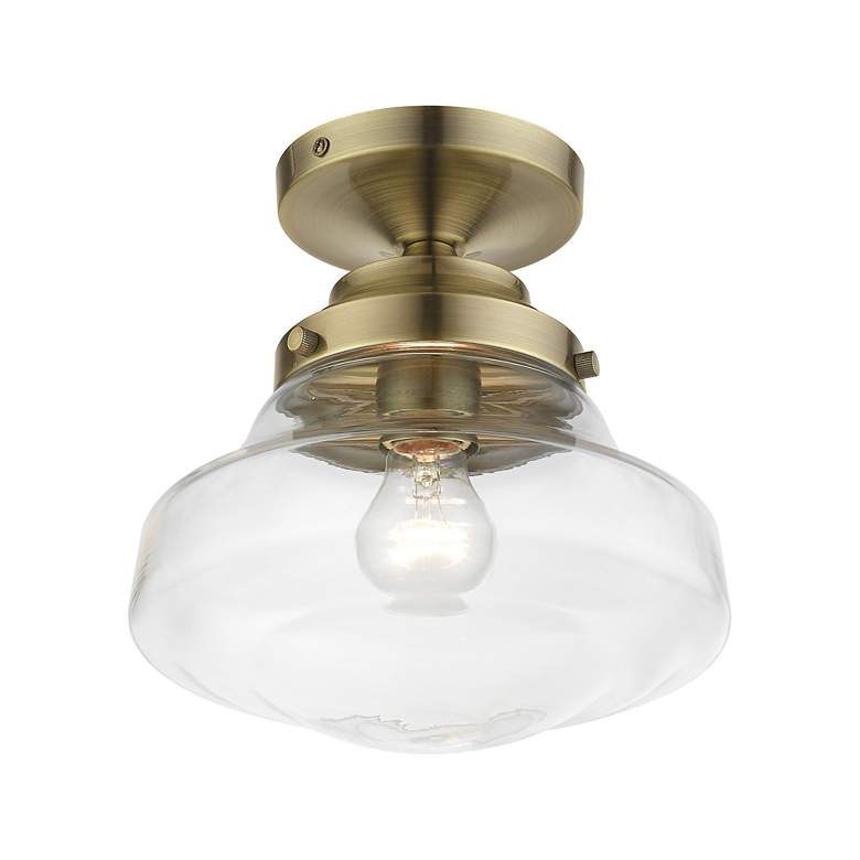 Image 5 Avondale 1 Light Antique Brass Semi-Flush more views