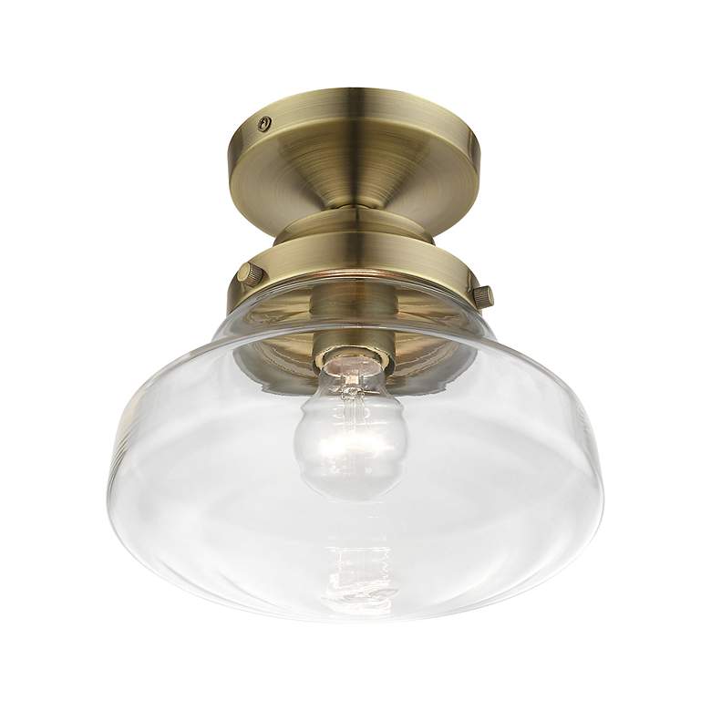 Image 6 Avondale 1 Light Antique Brass Semi-Flush more views