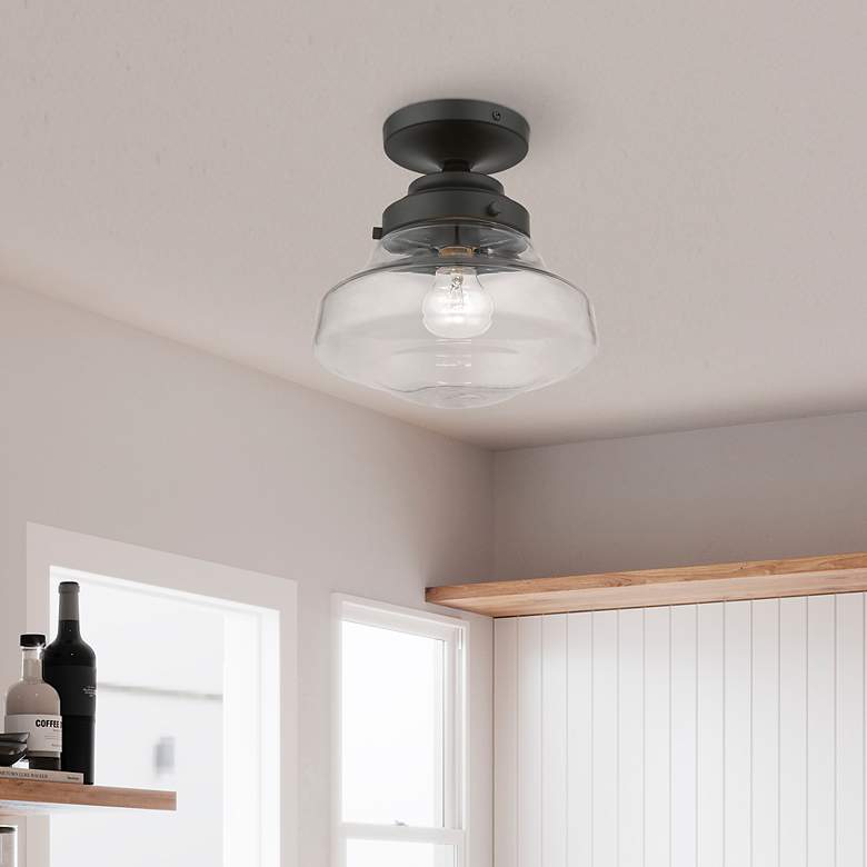 Image 1 Avondale 1 Light Black Semi-Flush