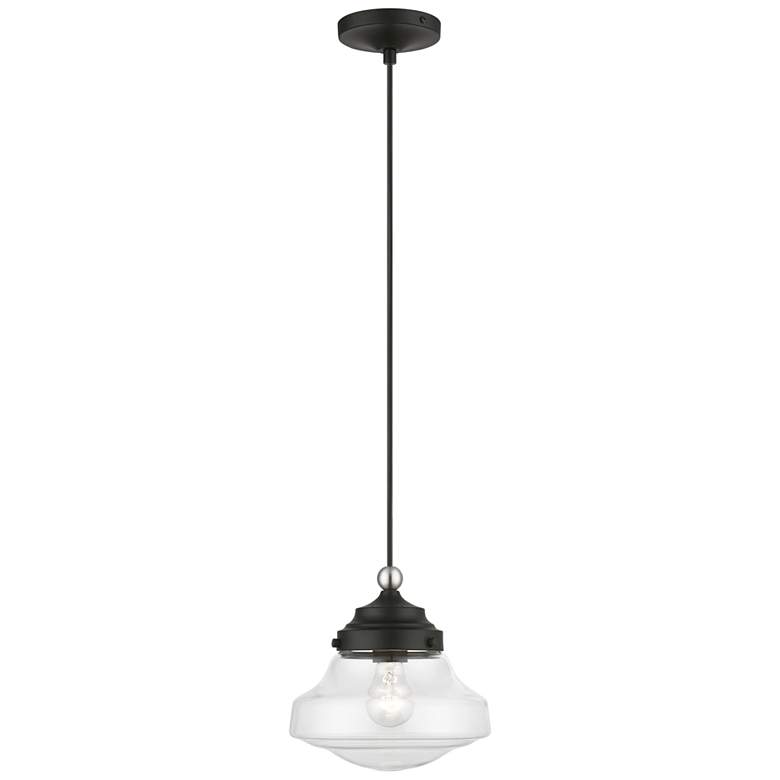 Image 1 Avondale 1 Light Black with Brushed Nickel Accent Mini Pendant