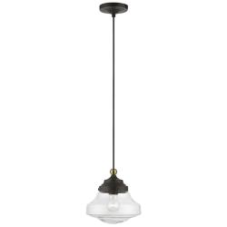 Avondale 1 Light Bronze with Antique Brass Accent Mini Pendant