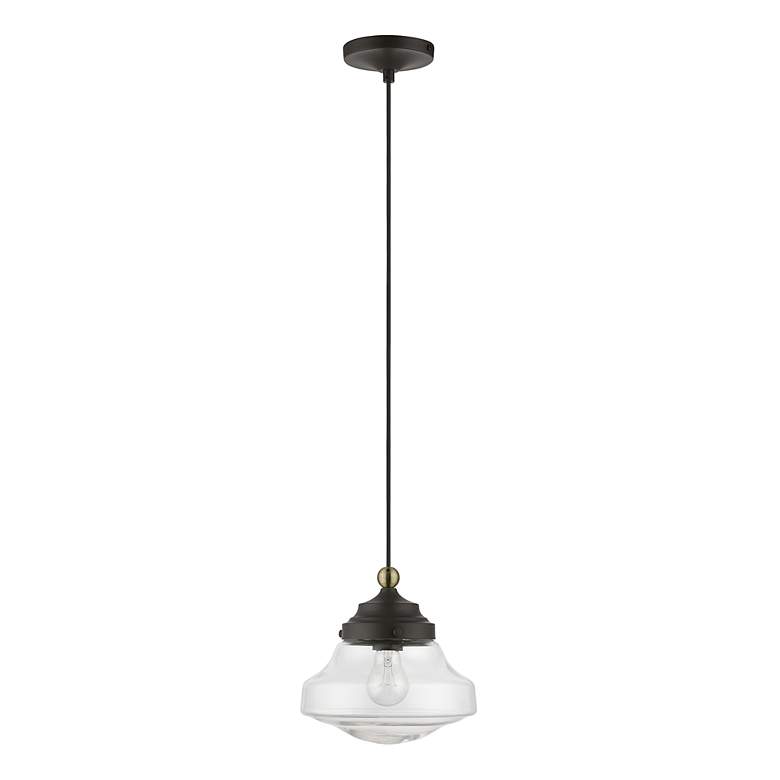 Image 3 Avondale 1 Light Bronze with Antique Brass Accent Mini Pendant more views