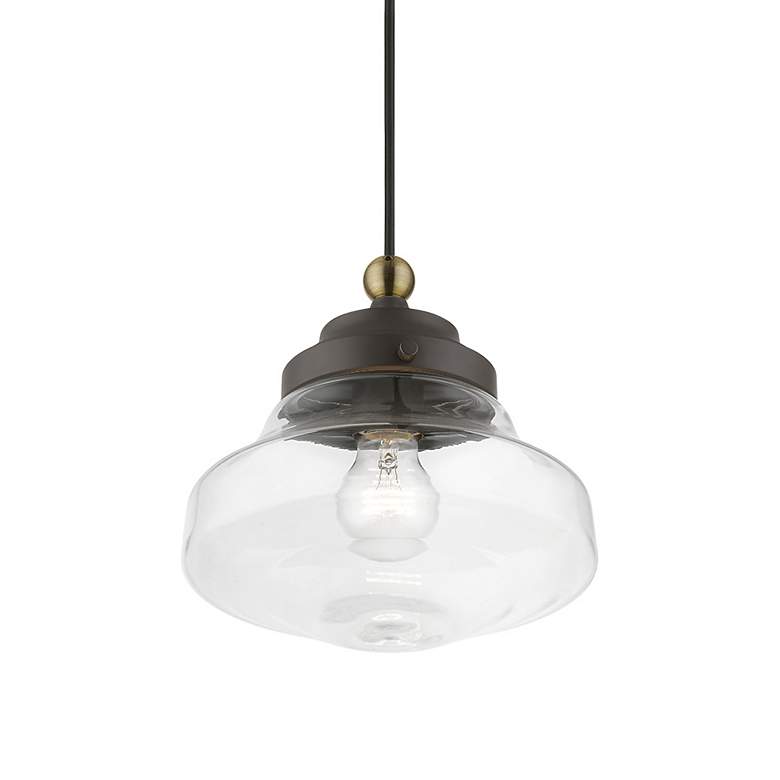 Image 5 Avondale 1 Light Bronze with Antique Brass Accent Mini Pendant more views