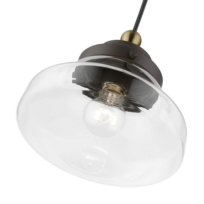 Image 6 Avondale 1 Light Bronze with Antique Brass Accent Mini Pendant more views