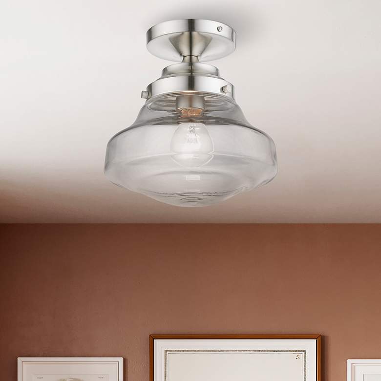 Image 1 Avondale 1 Light Brushed Nickel Semi-Flush