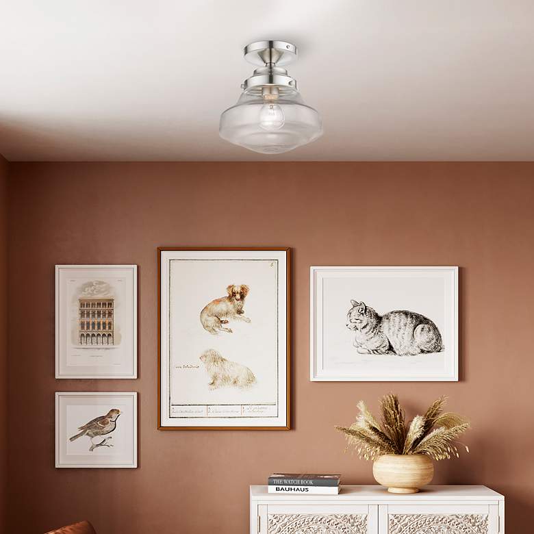 Image 7 Avondale 1 Light Brushed Nickel Semi-Flush more views