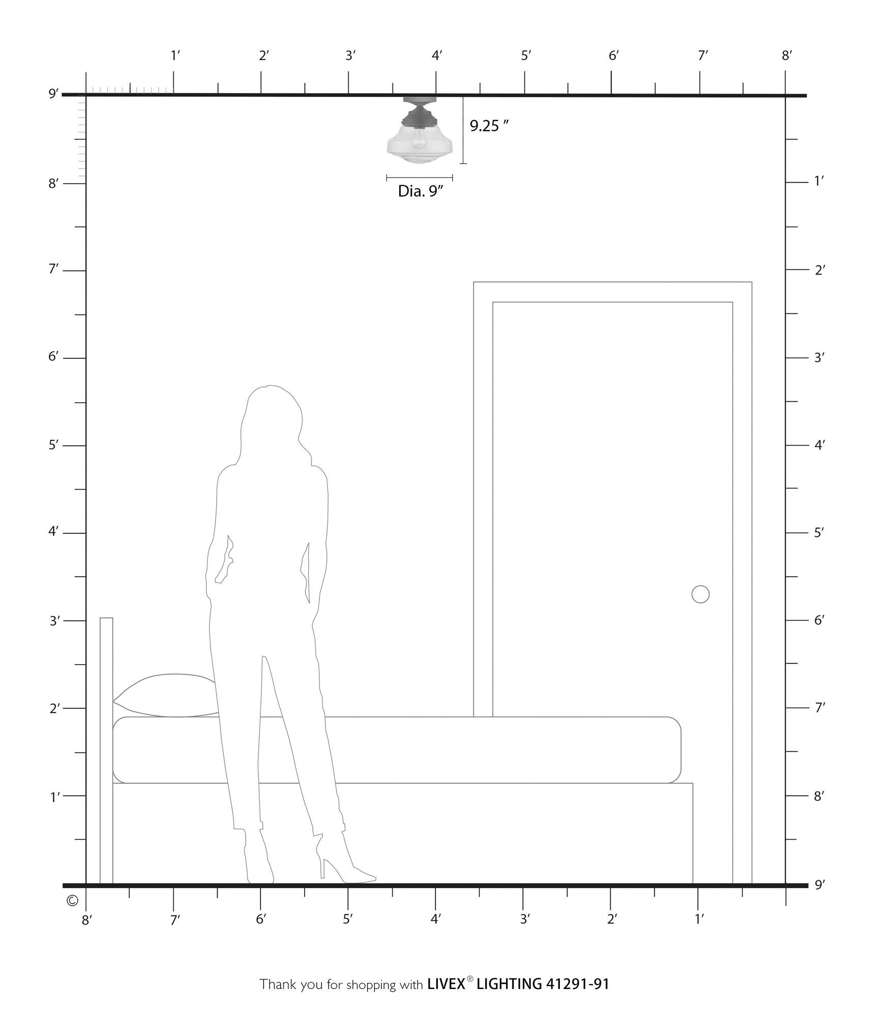 Avondale 1 Light Brushed Nickel Semi-Flush