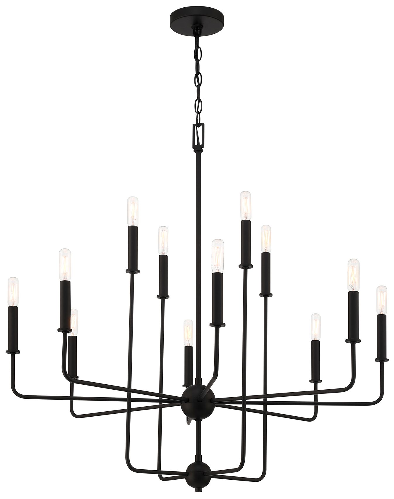 Image 3 Avondale 12-Light Chandelier in Matte Black more views