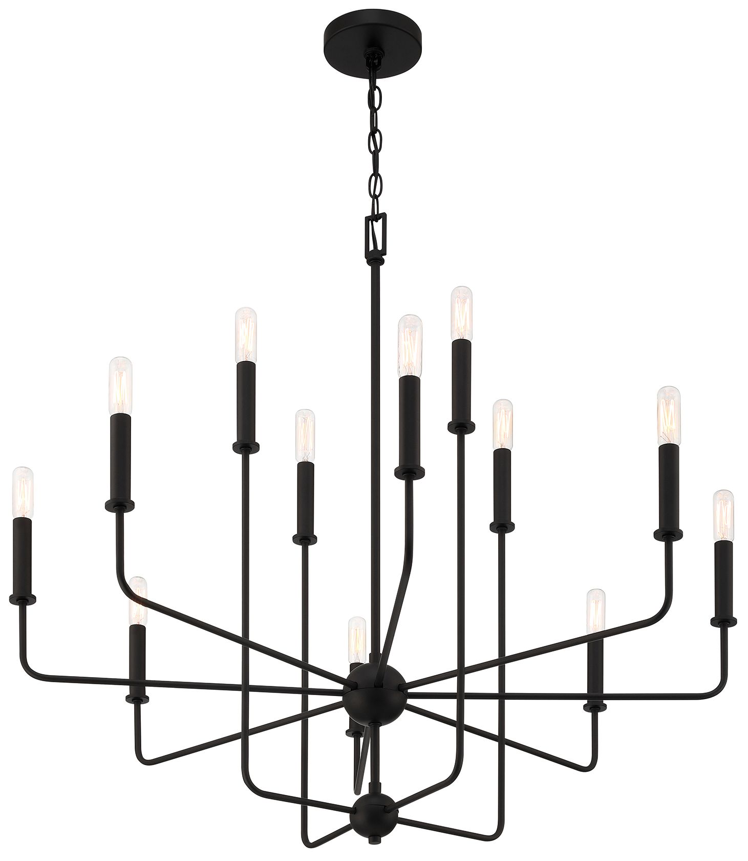 Image 4 Avondale 12-Light Chandelier in Matte Black more views
