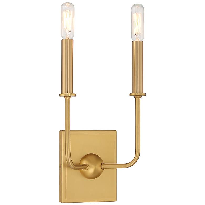 Image 3 Avondale 2-Light Wall Sconce in Warm Brass more views