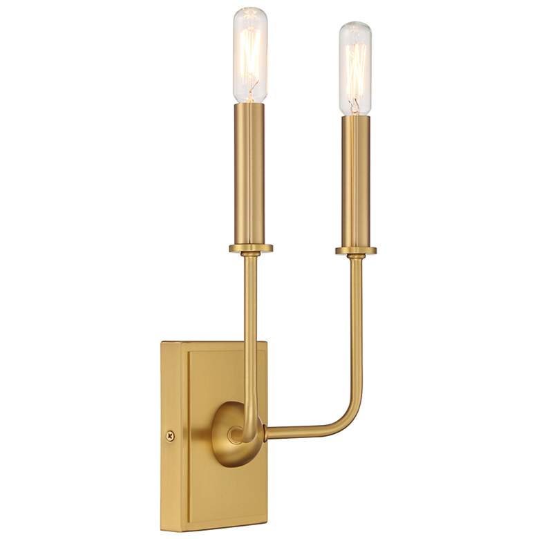 Image 4 Avondale 2-Light Wall Sconce in Warm Brass more views
