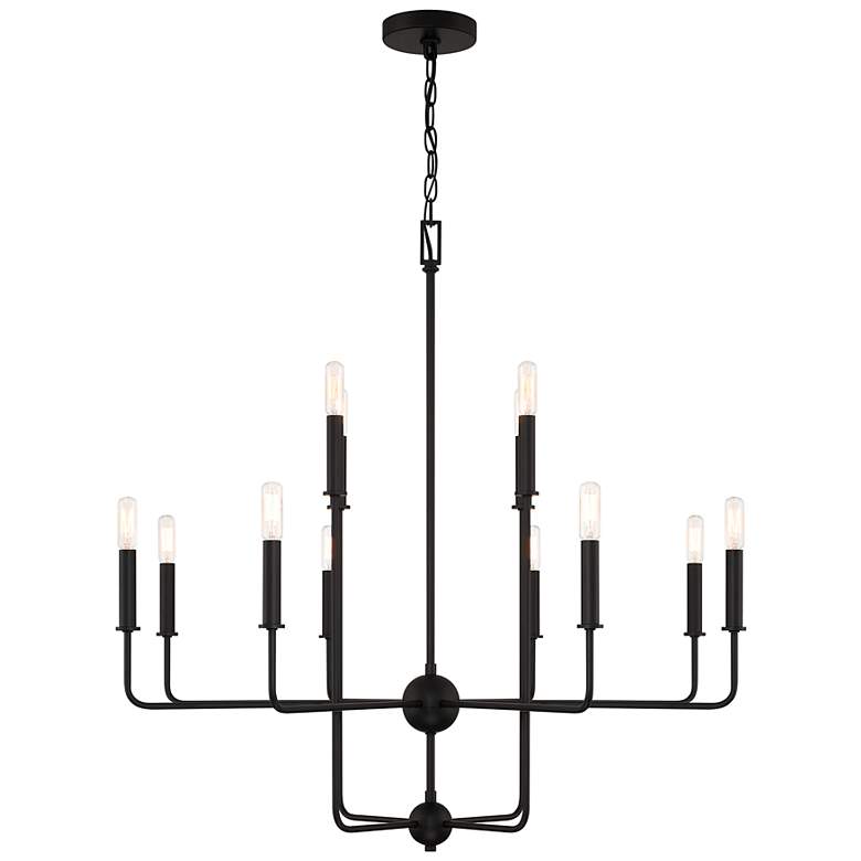 Image 5 Avondale 34" Wide Matte Black 12-Light 2-Tier Chandelier more views