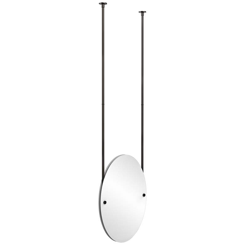 Image 1 Avondale Ceiling-Hung Oiled Bronze 21" x 29" Oval Mirror