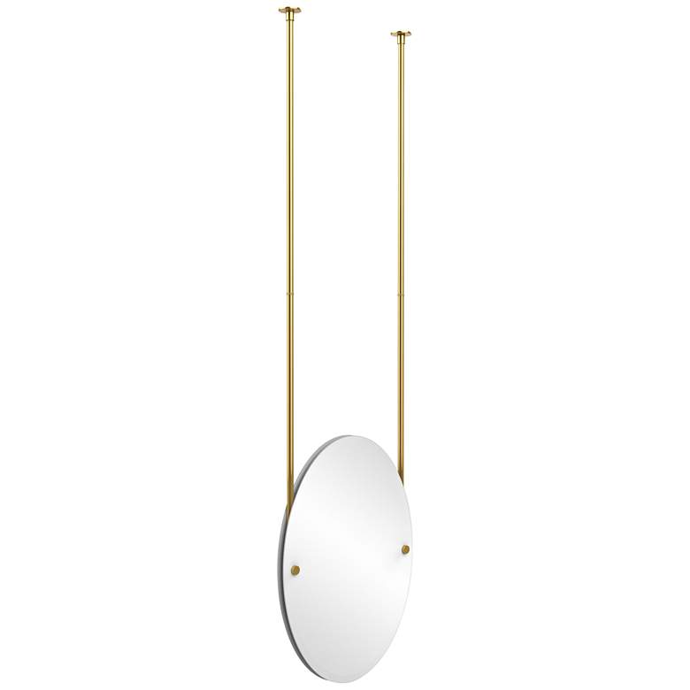 Avondale Ceiling-Hung Polished Brass 21&quot; x 29&quot; Oval Mirror