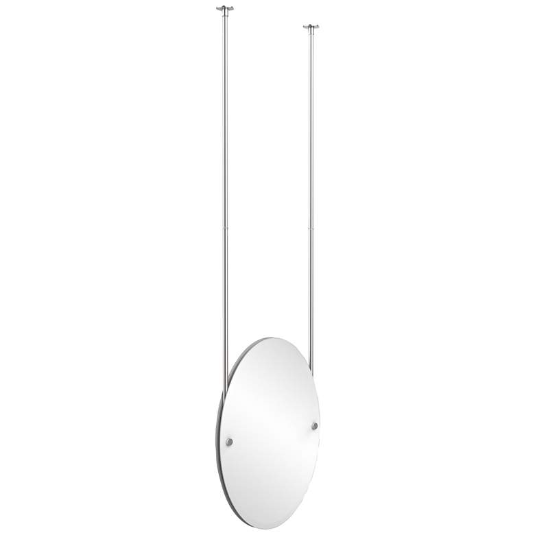 Image 1 Avondale Ceiling-Hung Satin Chrome 21" x 29" Oval Mirror