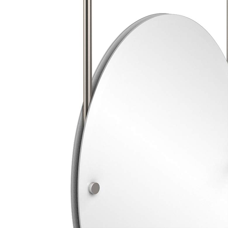 Image 2 Avondale Ceiling-Hung Satin Nickel 21" x 29" Oval Mirror more views