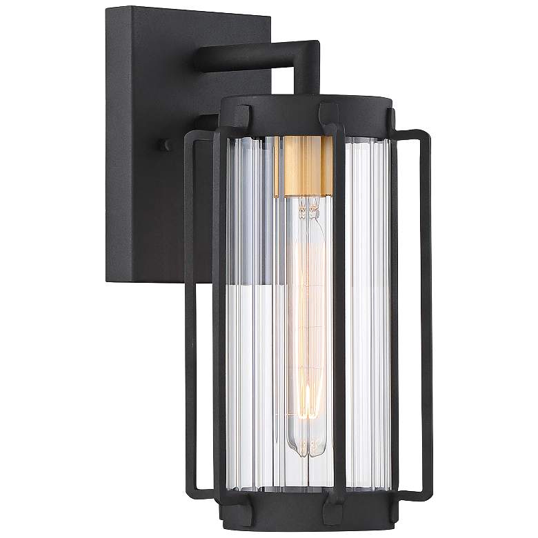 Image 1 Avonlea 12 3/4 inch High Sand Black Outdoor Wall Light