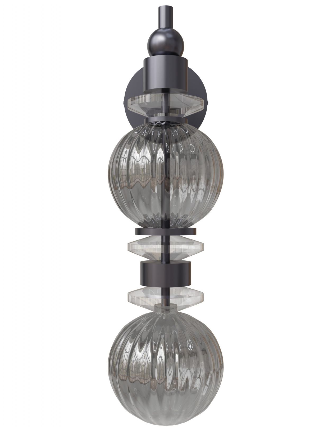 Avra 18"H LED Wall Sconce in Black/Smoked Glass