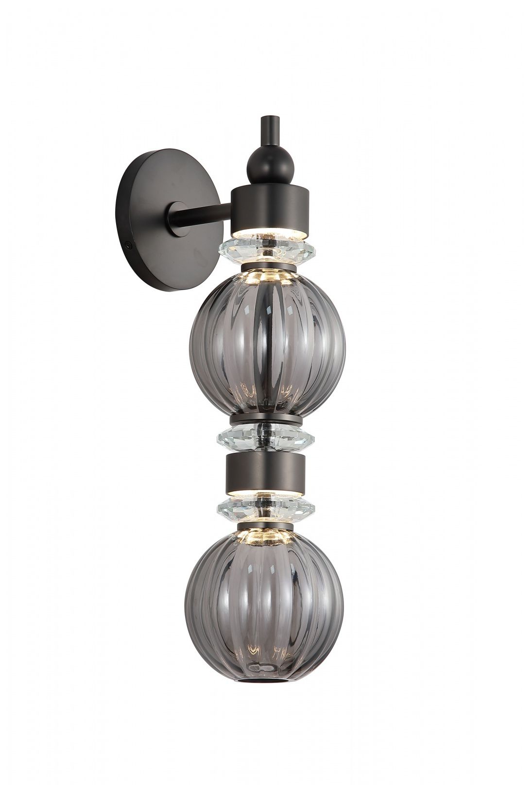 Image 2 Avra 18"H LED Wall Sconce in Black/Smoked Glass more views