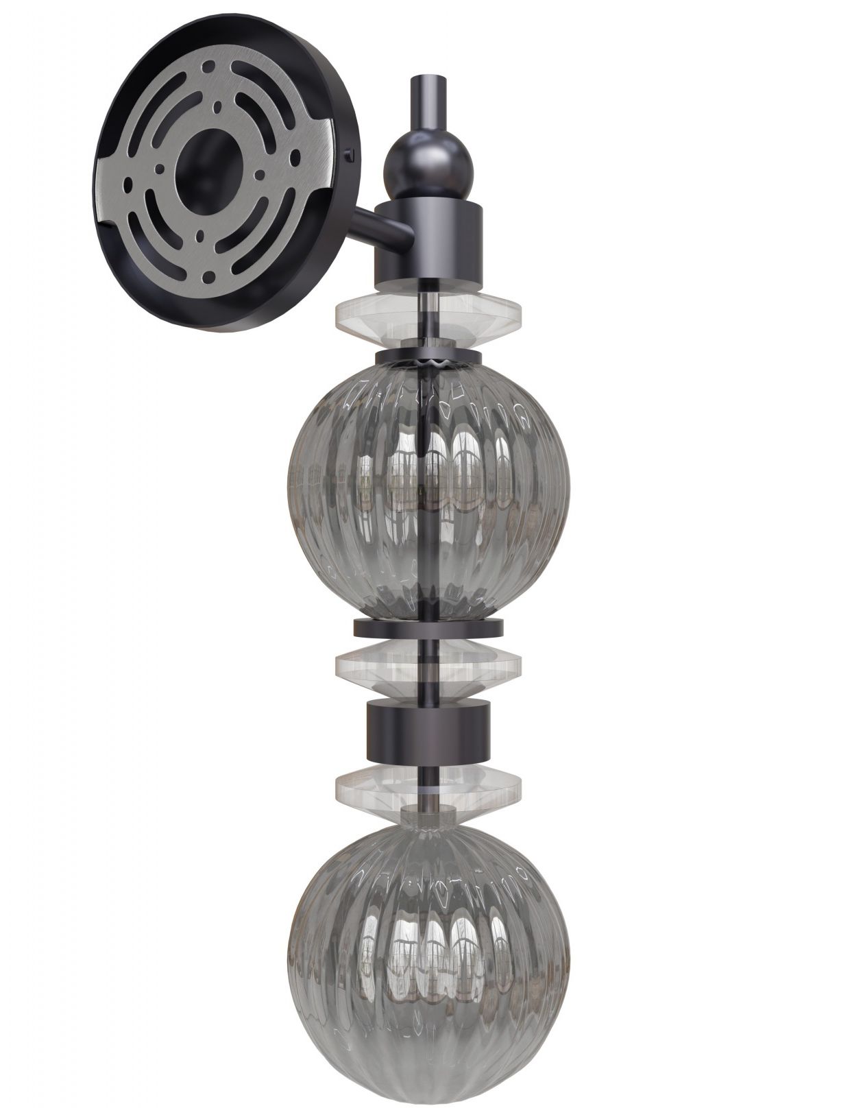 Image 3 Avra 18"H LED Wall Sconce in Black/Smoked Glass more views