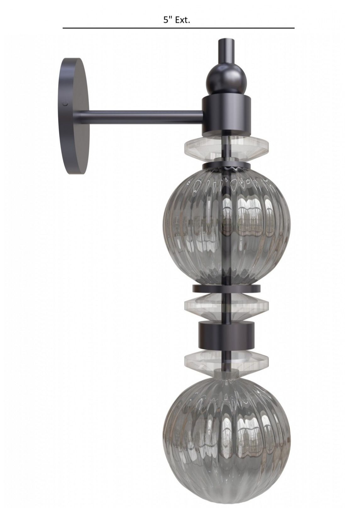 Image 5 Avra 18"H LED Wall Sconce in Black/Smoked Glass more views