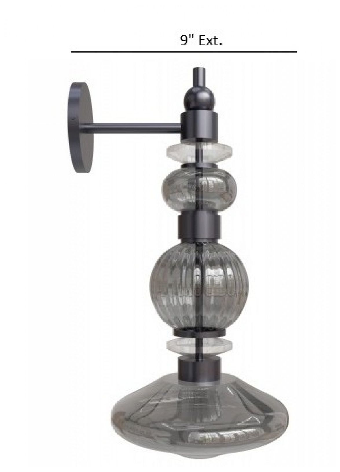 Image 4 Avra 20"H LED Wall Sconce in Black/Smoked Glass more views